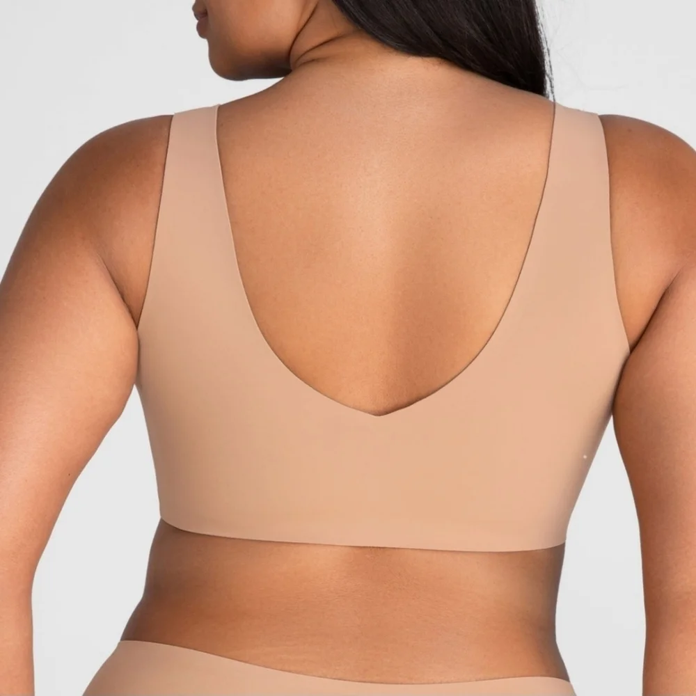 Sz L  38B/C Sand Honeylove Wireless SoftForm Pullover Bra